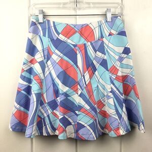 ‎J. McLaughlin Tennis Skirt Pop Art Style Turquoise Coral, Size XS